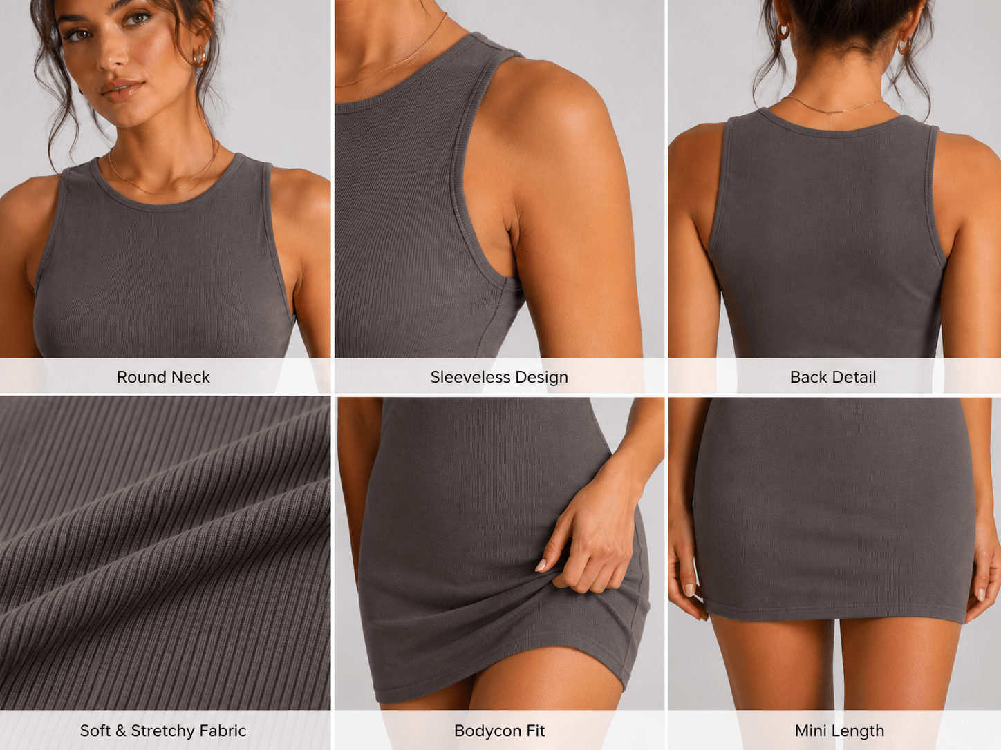 Knitwear 2——Women's Ribbed Sleeveless Bodycon Mini Dress