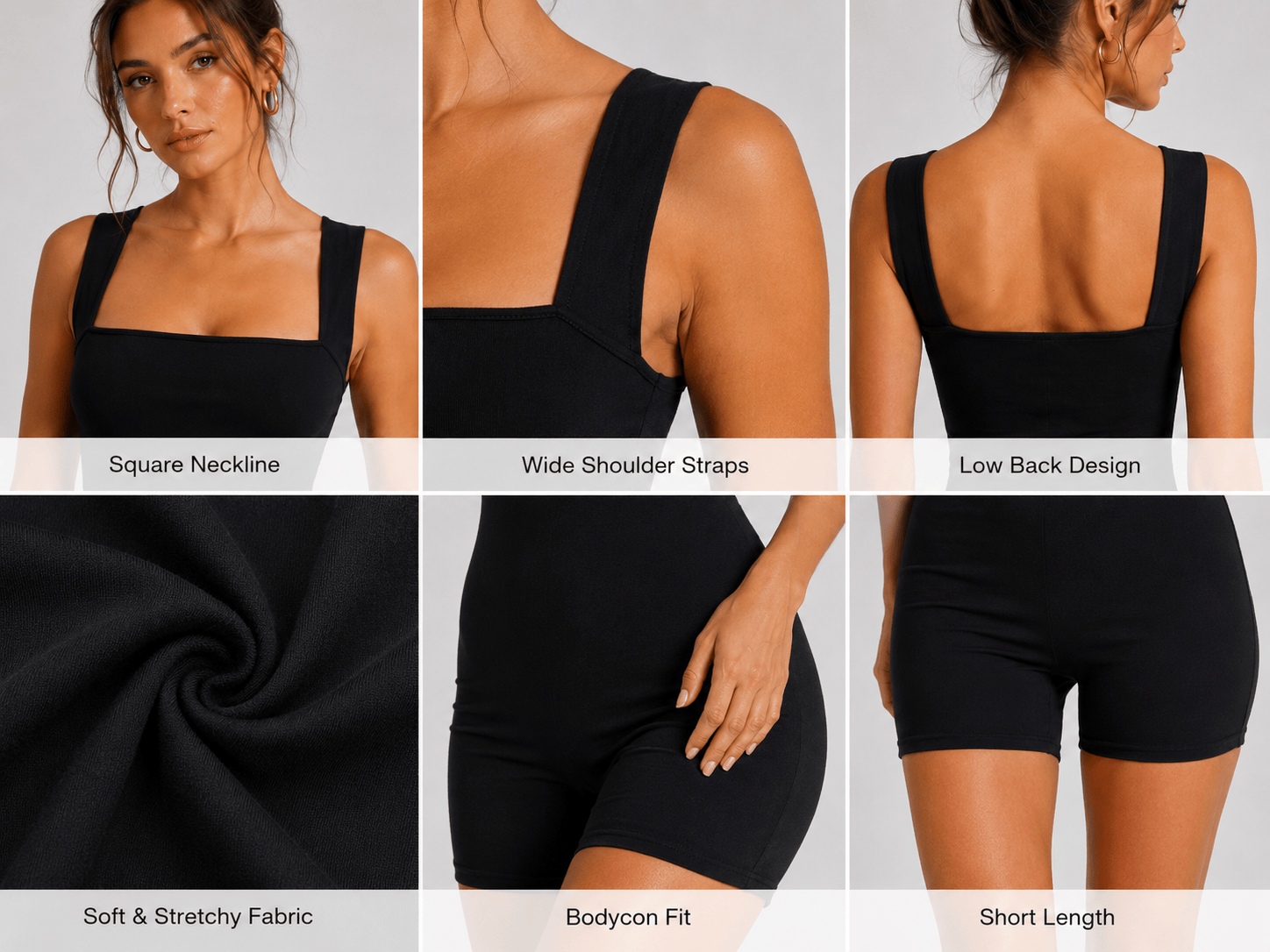 Knitwear 5——Women's Square Neck Sleeveless Romper